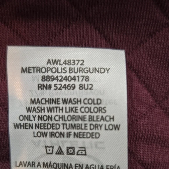 Athletic Works Womens Size Large Quilted Jacket With Hoodie Burgandy - Picture 4 of 11